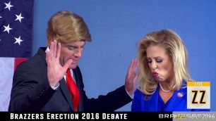 Amazing Blonde Cherie Deville Square Off In A Televised Debate In ZZ Erection 2016 Part 1
