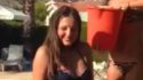 Sexy Big-Titted British Girl Doing the Bucket Challenge