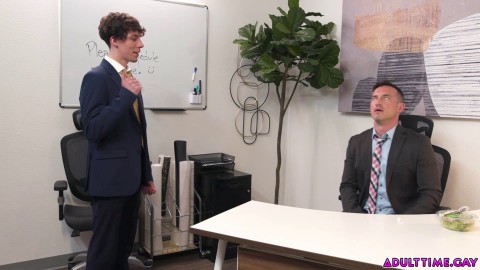 Derek Kage sneaks into meeting room during lunch break to bust a quick nut!