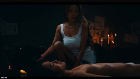 Two Asian Hotties Possessed By Alien Parasite Scissoring