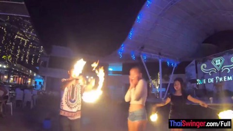 Fire Show And Hot Sex Back In The Hotel Wife In Shower