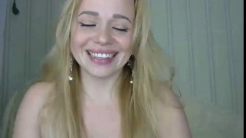 Blonde Babe having fun with Lush Toy on cam