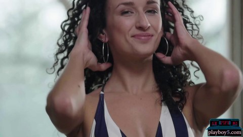 Petite MILF housewife from Hungary Luca Miklosi solo softcore with Playboy