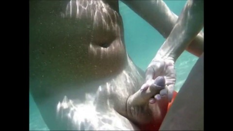 Amateur girl loves swimming naked and milking cocks underwater until cums HD