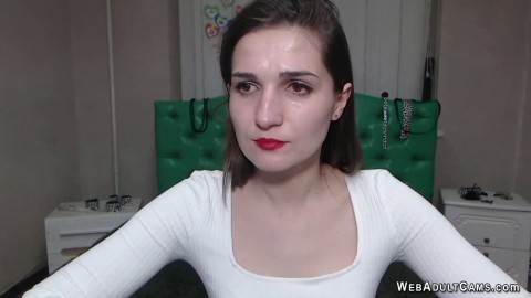 Small tits babe strips to stockings on webcam HD