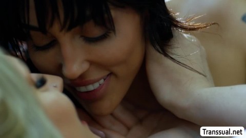 Big tits Trans licks and fucks her friends wet pussy