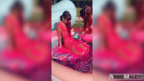 Homemade Video Of Abbie Maley And Riley Reid Playing In A Pool Boys Fuck Girls