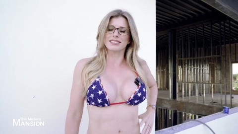 Adorable Milf Cory Chase With Glasses Teases In Her New Bikini Face Fuck