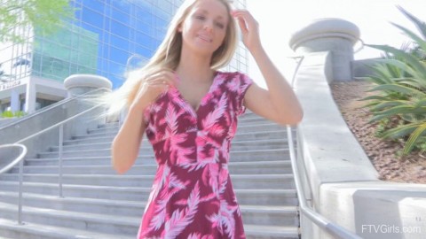 Provocative Blonde Amateur Staci Lifts Her Summer Dress To Tease Girls Get Fucked Video