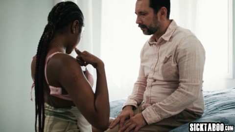 Stepfather fucked his loved big ass ebony teen stepdaughter Destiny Mira