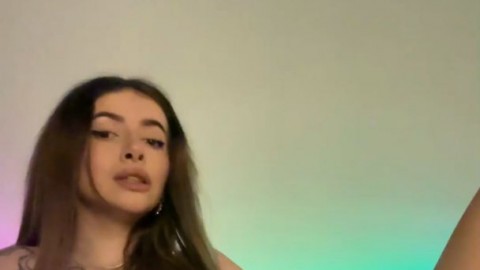 Fingers bury into wet panties, stunner strokes gash - beautiful XXX!