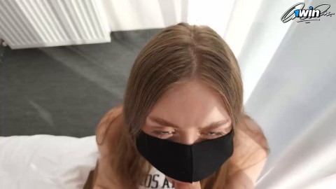 He busted two geysers on her face, then hammered her firm and cummed on her tummy -