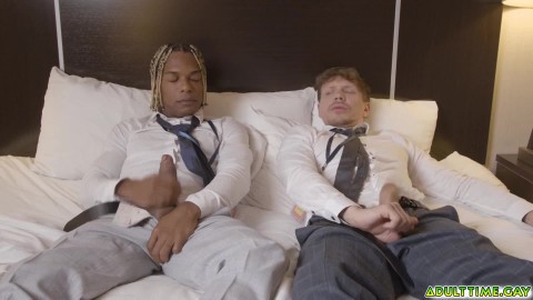 Ethan Chase and Adrian Hart turned on by the sight of each others hard cocks