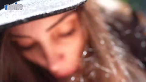 Sexy brown-haired ultra-cutie blows jizz-shotgun on rowdy Victoria Ave - super