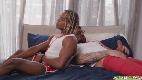 Two jocks Adrian Hart and Ryan Bones ends up popping a boner